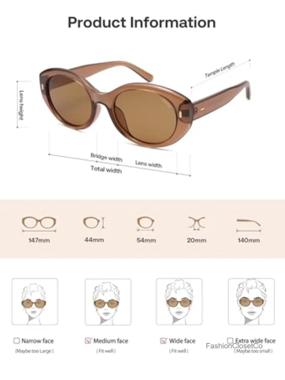 Oval Retro Polarized Sunglasses UV400 Protection for Women Driving